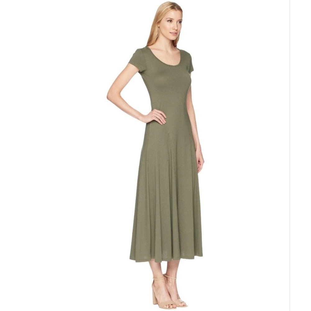 Lauren by Ralph Lauren Women's Green Cotton Jersey Scoop Neck Maxi Dress large
